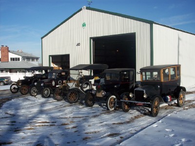 Model T Ford Colelction in snow