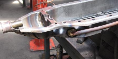Model T Ford engine sump and oil line Model T Ford engine sump and oil line