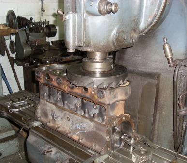 With all seats pressed in, the block is fitted in the mill and the seats cut flush with the top of the block With all seats pressed in, the block is fitted in the mill and the seats cut flush with the top of the block