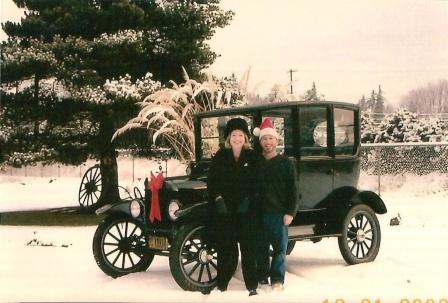 Model T Ford Tudor in snow