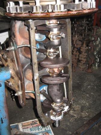 Assembled Model T Ford engine crank